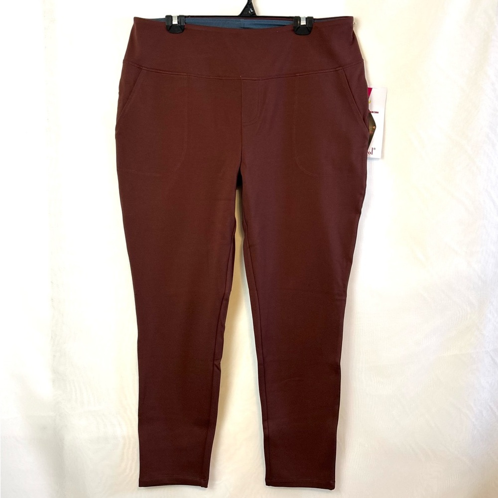 NWT QVC Women With Control Brown Tummy Control Stretch Leggings Pants / Sz 1X